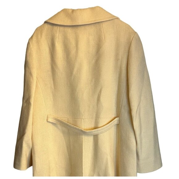 Womens Size Large Yellow Winter Classic  Outerwear Wool Blend Casual Long Coat - Picture 6 of 14